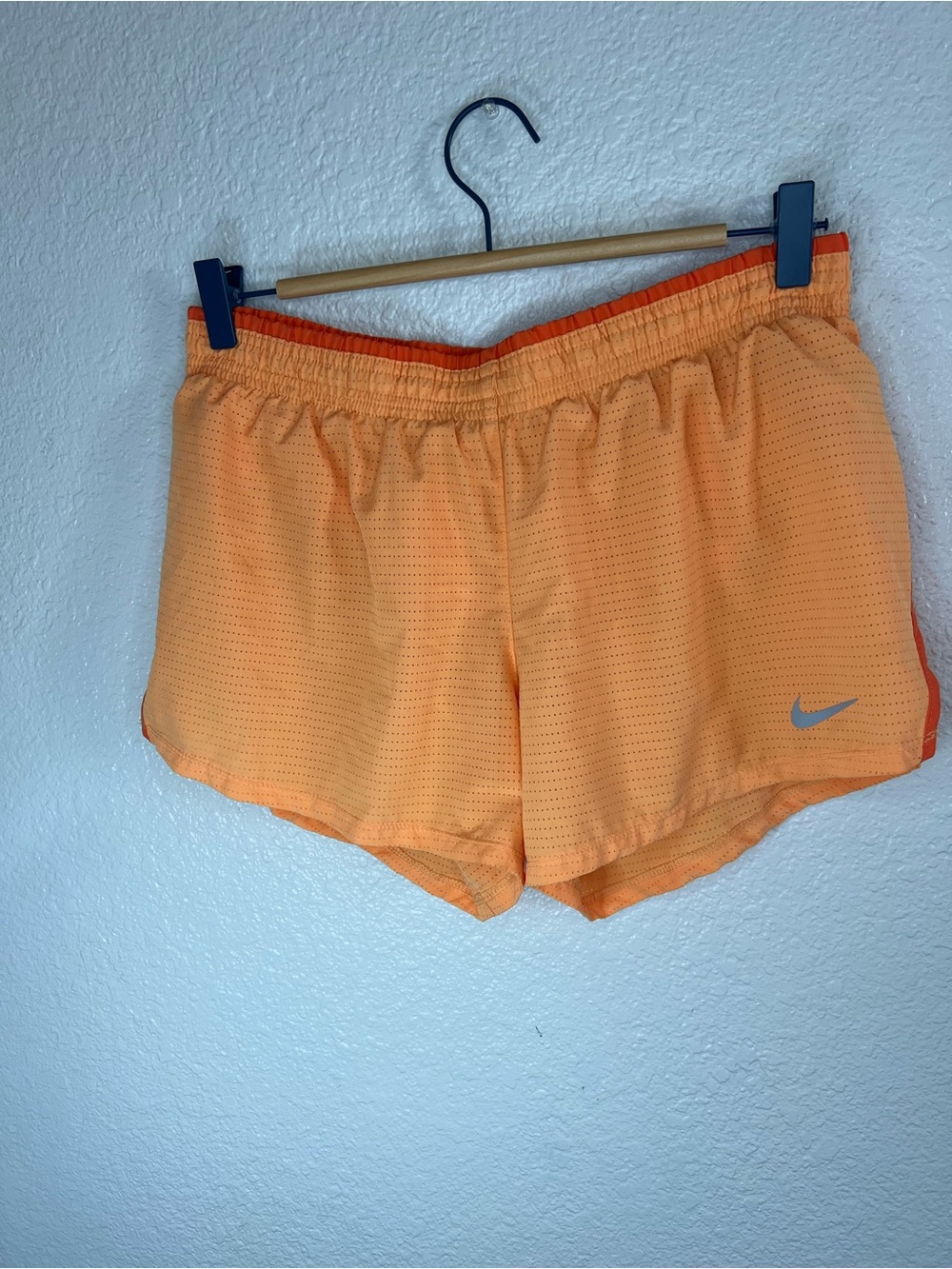 Nike Women's Orange Athletic Running Shorts with Contrast Trim